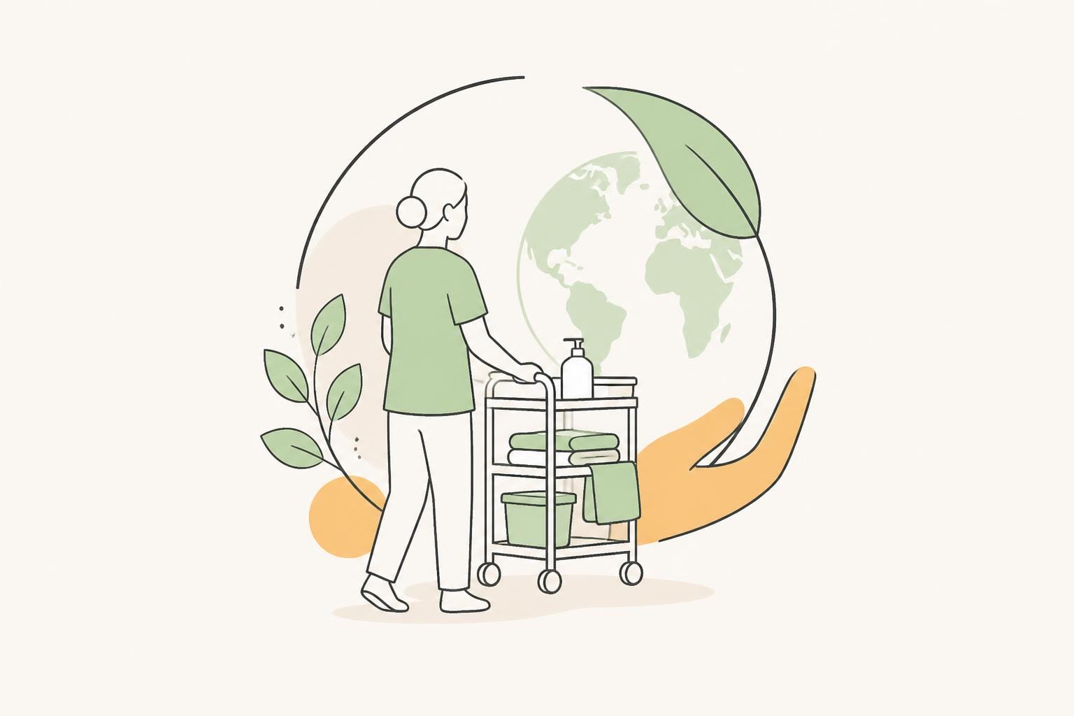 Illustration zum Beitrag: Nachhaltiges Handeln im Pflegealltag