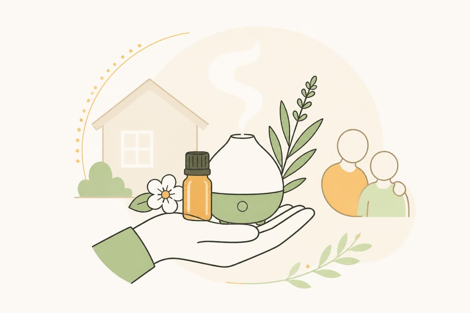 Illustration zum Beitrag: Aromatherapie für zu Pflegende und Angehörige in der häuslichen Pflege